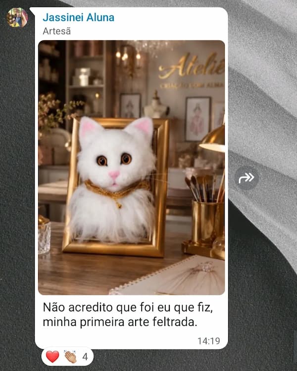 Peça criada por aluna do Curso Gato Realista